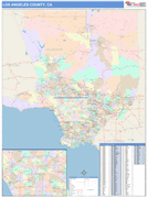 Los Angeles County, CA Digital Map Color Cast Style